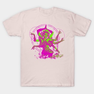 Kali Goddess Pink Green T-Shirt